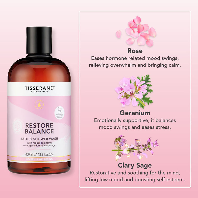 Tisserand Restore Balance Bath & Shower Wash 400ml (British brand)