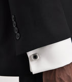 Tateossian Onyx Graffiato cufflinks and studs set (British brand)