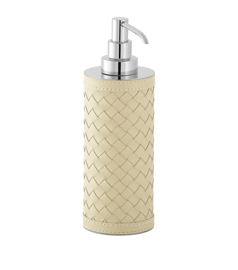 Riviere leather woven soap dispenser, imported from the UK