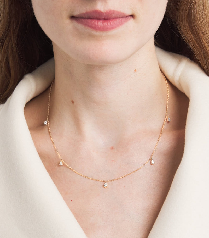 Harrods yellow gold diamond necklace 0.80ct (British brand)