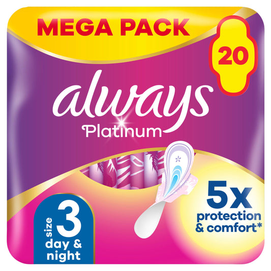 Always Platinum Night (Size 3) Sanitary Towels Wings x20