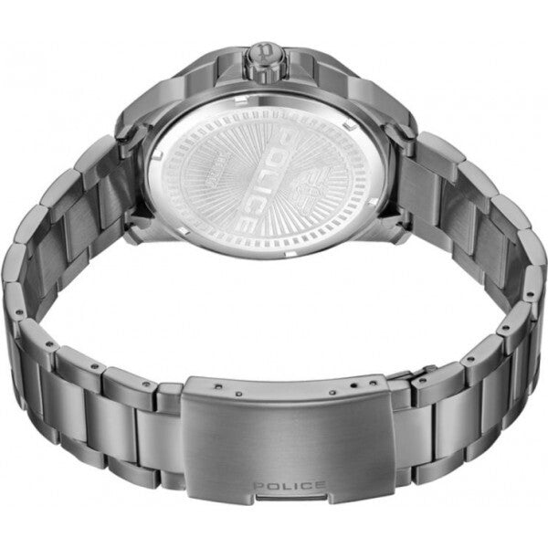 Police Grey Mens Watch stainless steel bracelet butterfly clasp, UK version