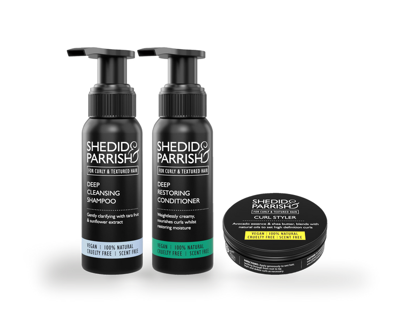 Shedid & Parrish mini curl discovery set travel sizes (British brand)