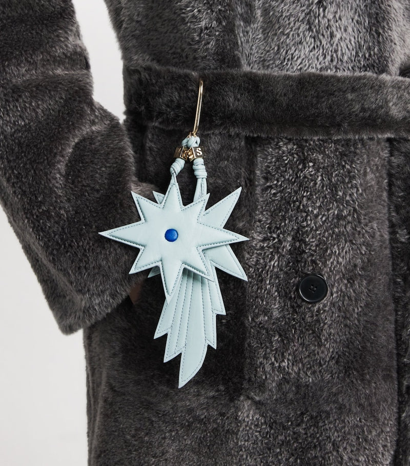 Yves Salomon lamb leather star keyring (British brand)