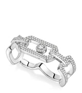 Harrods Messika So Move White Gold and Diamond 2-Finger Pavé Ring (1.78ct)- Buy online at McGrocer