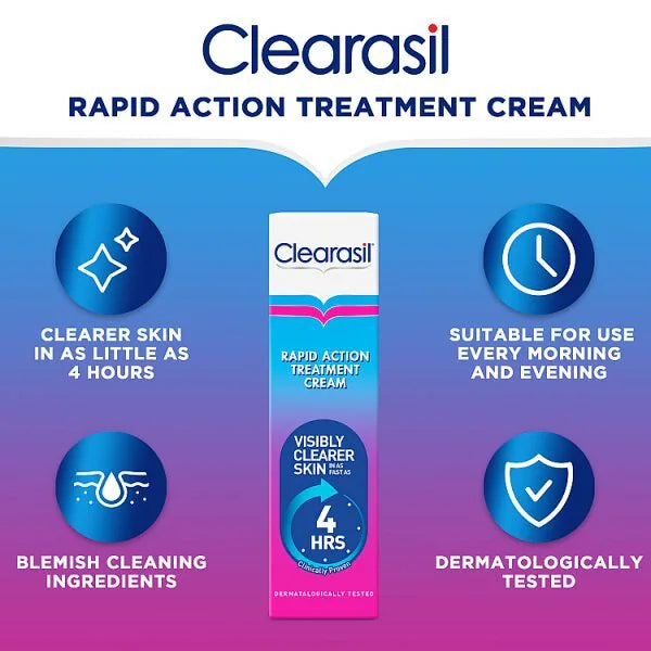 Clearasil Rapid Action Spot Treatment Cream 25ml - British product
