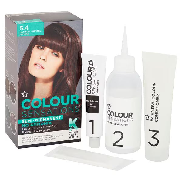 Superdrug hair colour Rich Chestnut 5.4 (British brand)