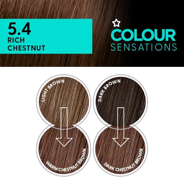 Superdrug hair colour Rich Chestnut 5.4 (British brand)