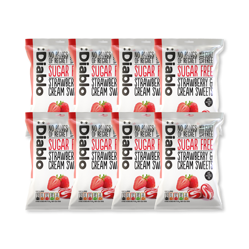 Diablo sugar-free strawberry and cream sweets 75g (British brand)