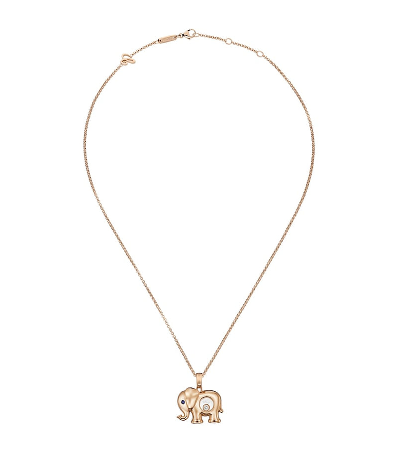 Chopard rose gold Happy Diamonds elephant necklace - British product