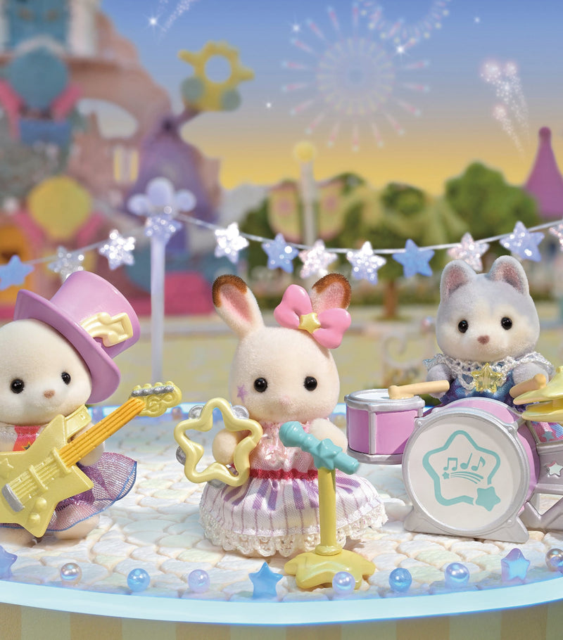 Sylvanian Families starry concert toy set with three babies and instruments, British brand