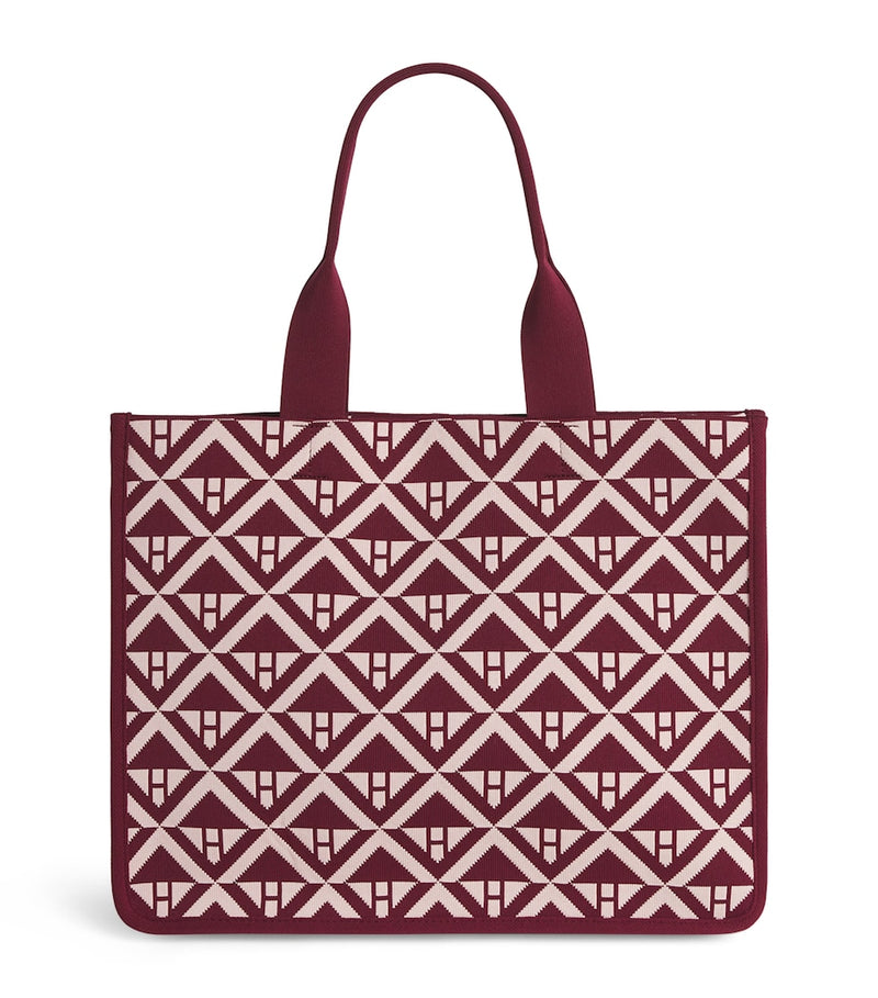 Harrods geometric tote bag, 100% cotton, UK version