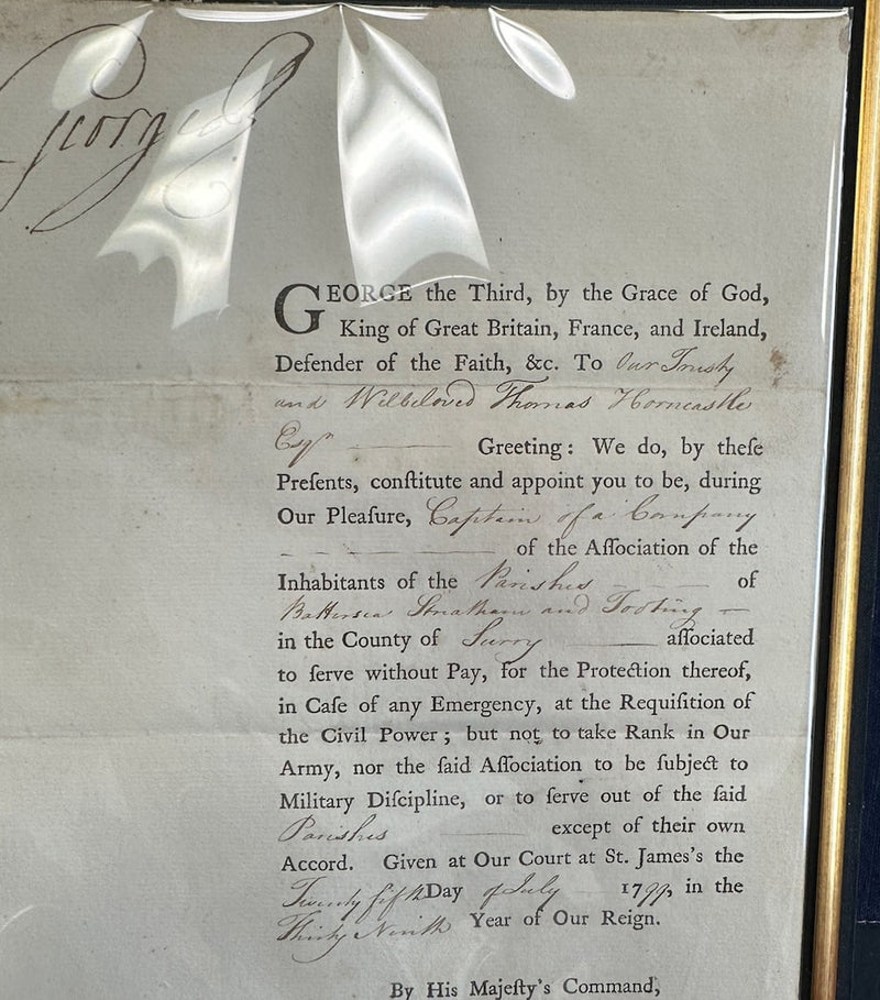 Leipzig Galleries framed display King George III signed document - British product
