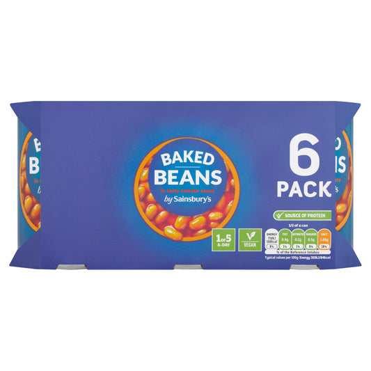 Sainsbury's Baked Beans 6x400g Baked beans & canned pasta Sainsburys   