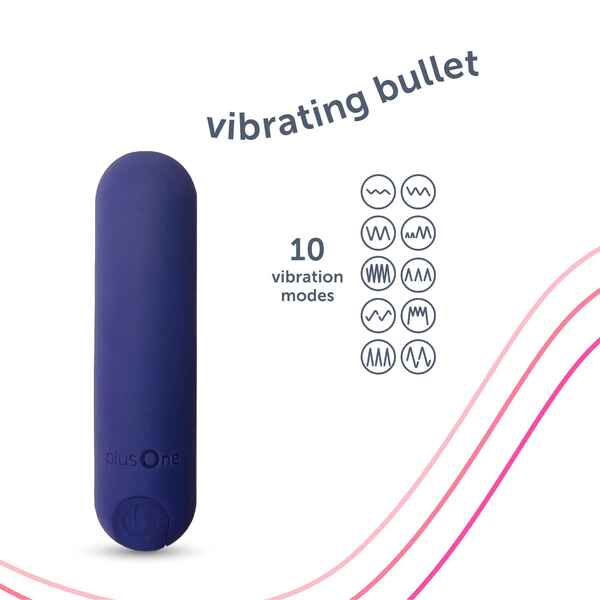 plusOne Purple personal massager waterproof silicone (British brand)