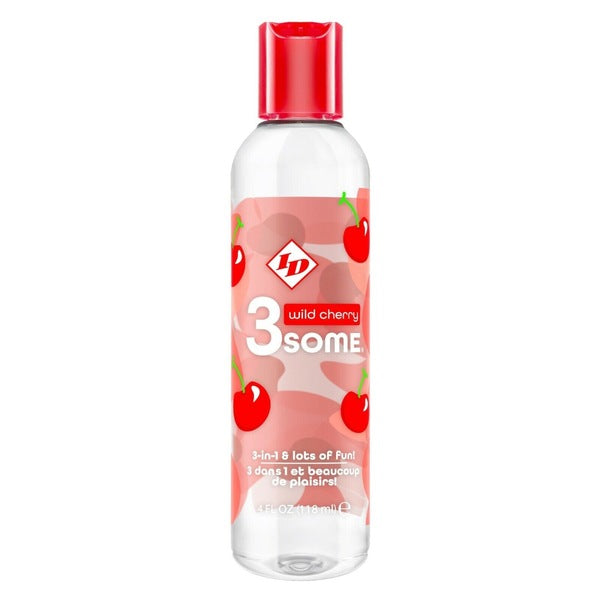 ID 3some Wild Cherry personal lubricant 4 fl oz, imported from the UK