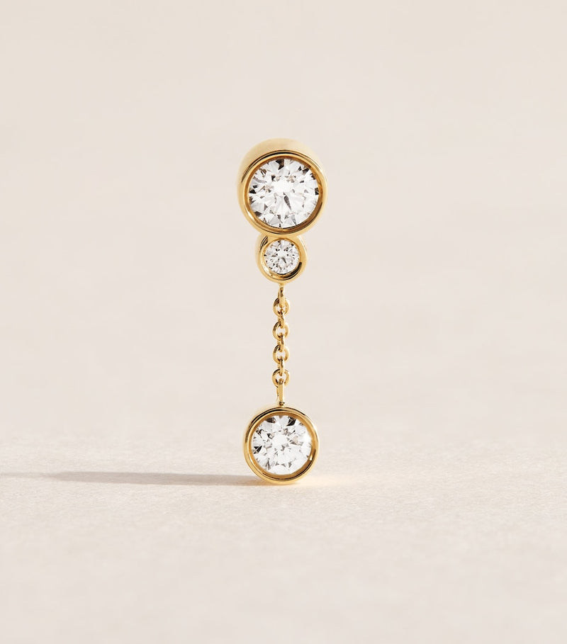 Sophie Bille Brahe yellow gold diamond single left earring - British product