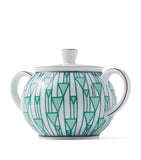 Prada Vienna geometric print creamer jug and sugar pot set, imported from the UK