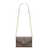 Harrods Saint Laurent Leather Envelope Chain Wallet- Buy online at McGrocer