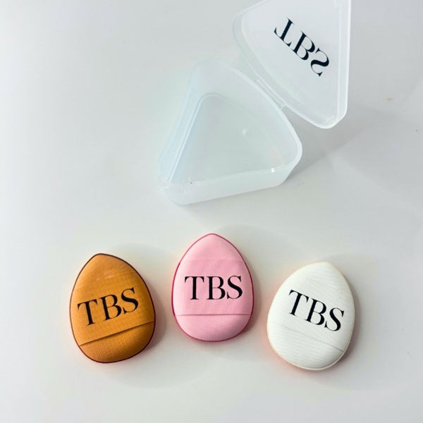 TBS Mini Powder Puffs 3 Pack, imported from the UK