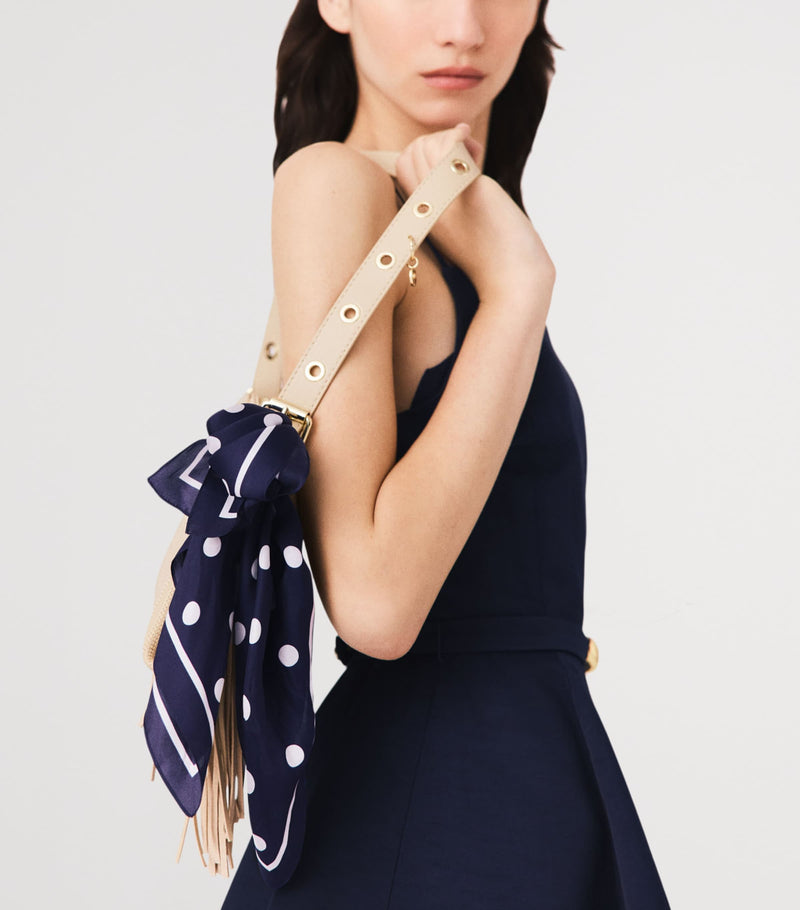 Maje silk polka-dot scarf 60x60cm, imported from the UK