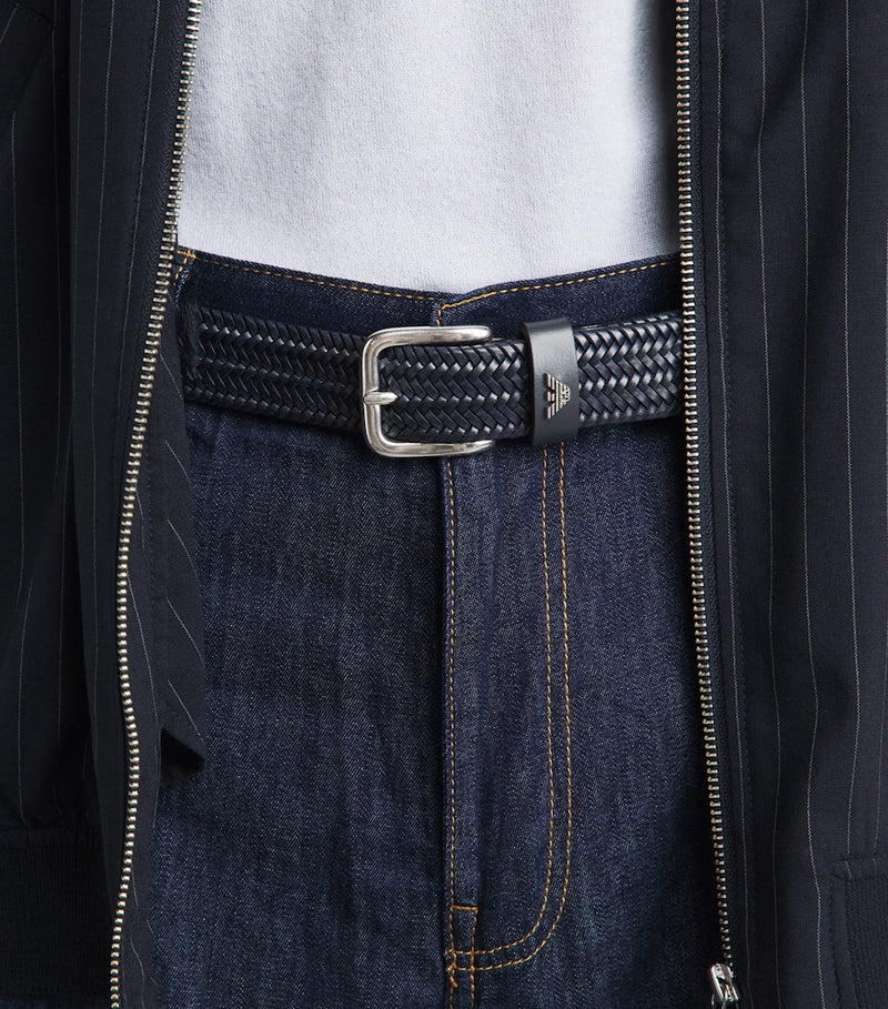 Emporio Armani woven leather belt 3cm - British product