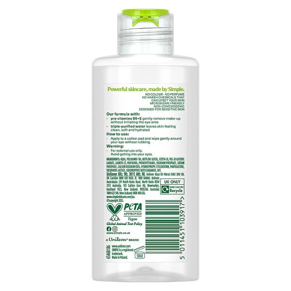 Simple Kind to Skin eye makeup remover 125ml, imported from the UK