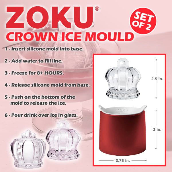 Zoku crown ice moulds 2-pack tray set, UK version
