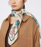Weekend Max Mara silk twill floral scarf 90x90cm, imported from the UK