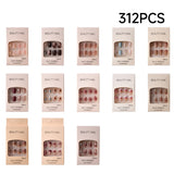 Livingandhome press on nails mixed decorated set 312pcs, imported from the UK