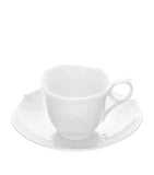 Meissen Waves Relief porcelain espresso cup and saucer, UK version