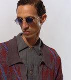 Matsuda M3168 round sunglasses in titanium, UK version