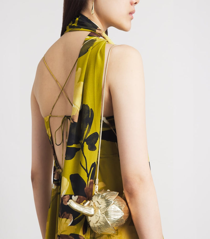 Simkhai Isabella clutch bag gold finish - British product