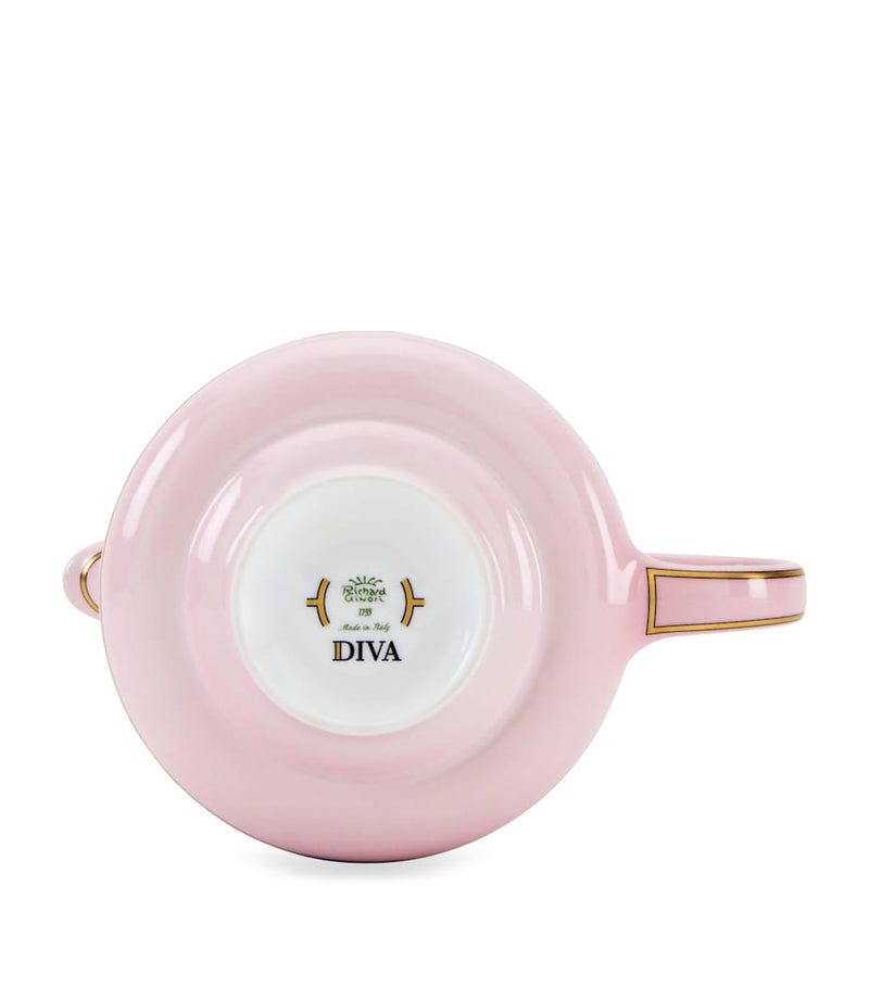 Ginori 1735 Porcelain Colonna Diva Rosa Teapot 770ml, UK version