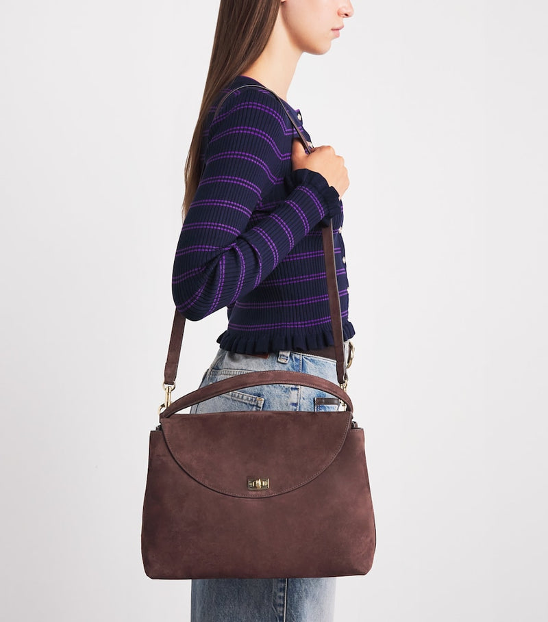 Sandro Paris suede handbag Le Grand Bazaar (British brand)