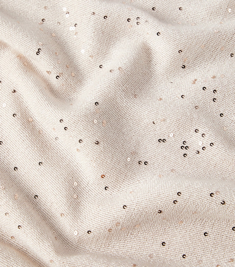 Brunello Cucinelli cashmere-silk embellished scarf (British brand)