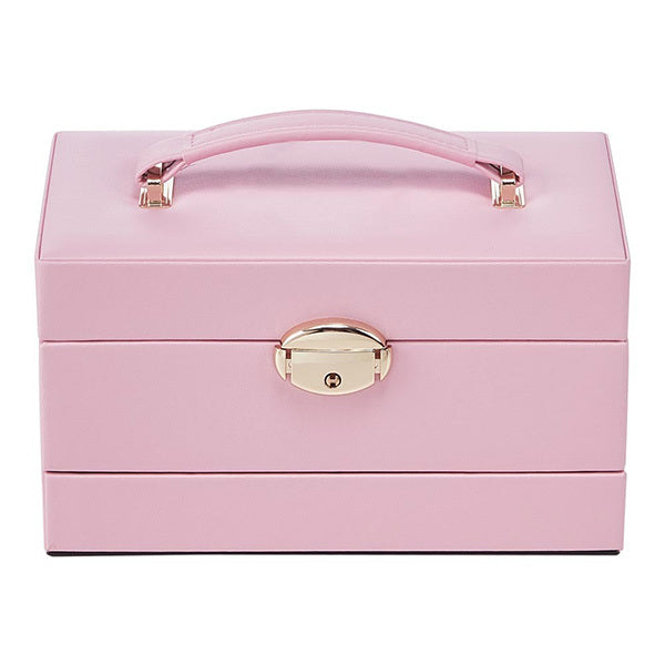 Livingandhome pink lockable jewellery box with mirror (British brand)