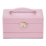 Livingandhome pink lockable jewellery box with mirror (British brand)