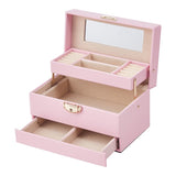 Livingandhome pink lockable jewellery box with mirror (British brand)