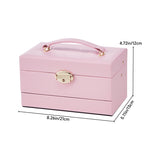 Livingandhome pink lockable jewellery box with mirror (British brand)