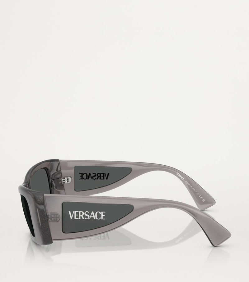 Versace VE4481 sunglasses in grey with shiny grey lenses (British brand)
