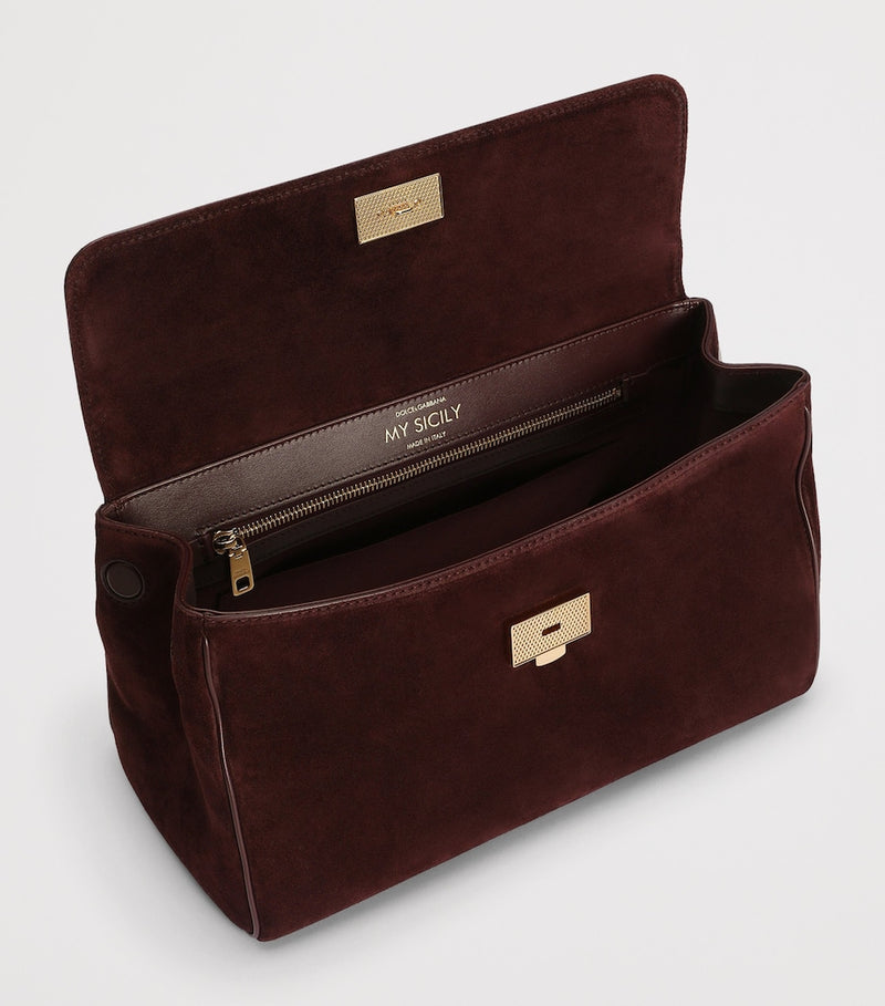 Dolce&Gabbana Suede My Sicily top-handle bag calf suede (British brand)
