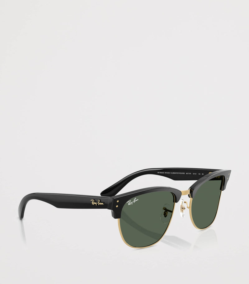 Ray-Ban Clubmaster Reverse Square Sunglasses gold-tone acetate, imported from the UK