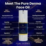 Pure Derma London natural anti-ageing face oil 30ml, UK version