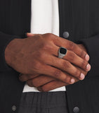 Tom Wood signet ring polished onyx, imported from the UK