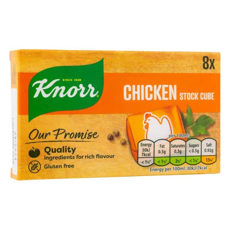 Knorr chicken stock cube for broths, British product