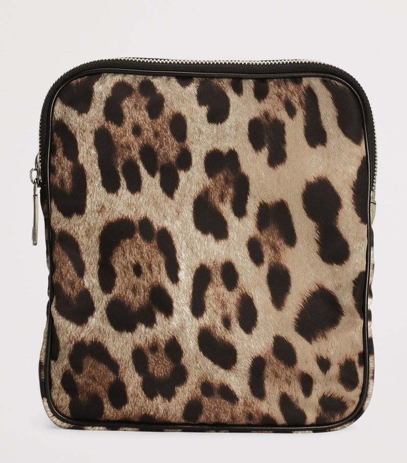 Dolce&Gabbana leopard-print crossbody bag in nylon and leather - British product