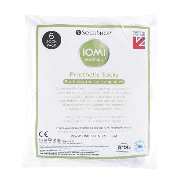 IOMI Unisex prosthetic socks 6 pairs, UK version