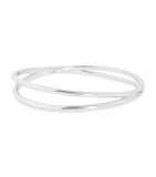 Astrid & Miyu silver-tone crossover illusion twist bangle 6.5cm, imported from the UK