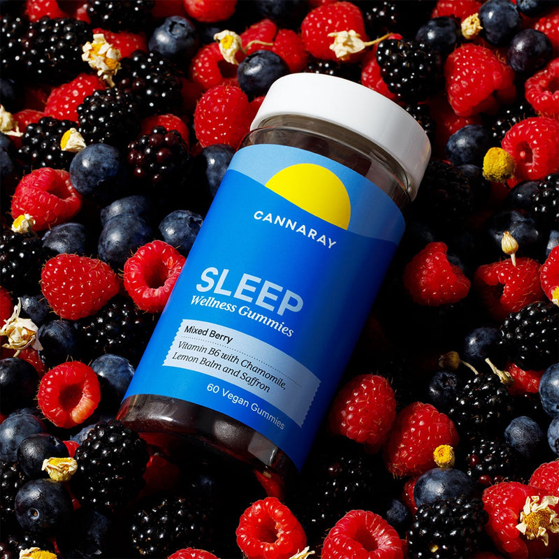 Cannaray Sleep Gummies Mixed Berry Flavour 60 Gummies, UK version